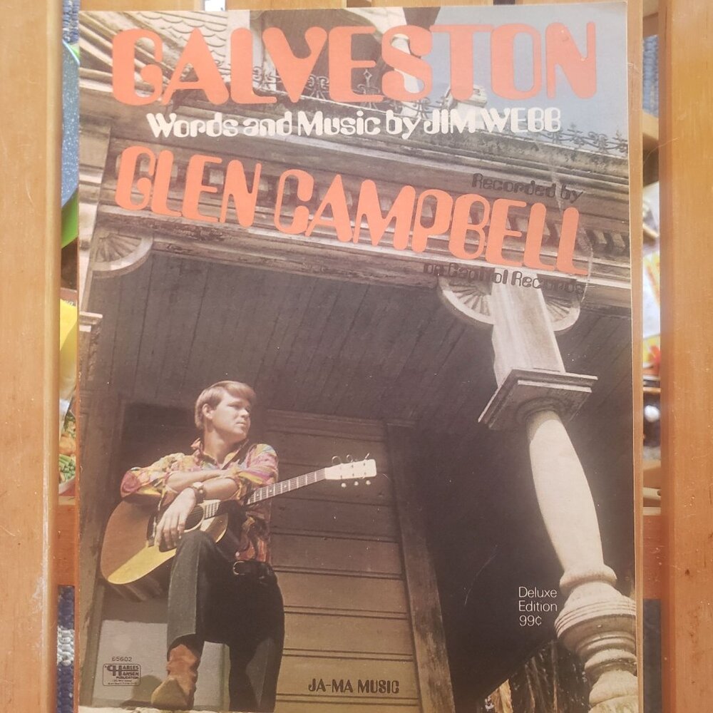 Galveston by Jim Webb with Glen Campbell Vintage 1968 Sheet‎ Music